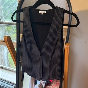 Reformation Charcoal Pinstripe Vest